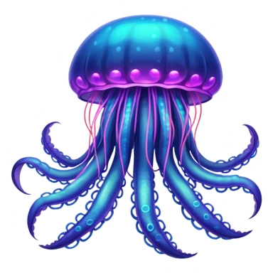 Neon glowing jellyfish-crab-squi sticker