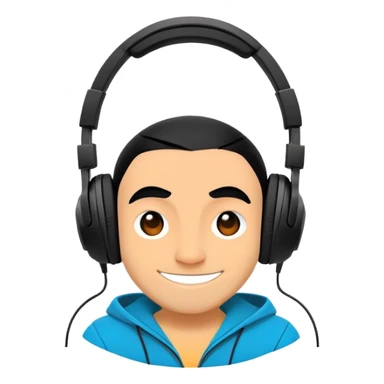 Sprunki character from Incredibox, cute cartoon mascot with headphones sticker