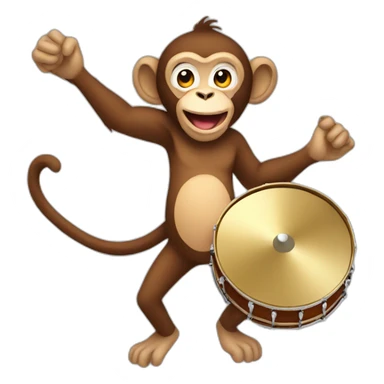 monkey with cymbals sticker