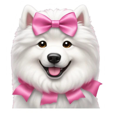 Samoyed with pink bow sticker