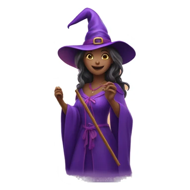 witch casting spell with a Magic wand sticker