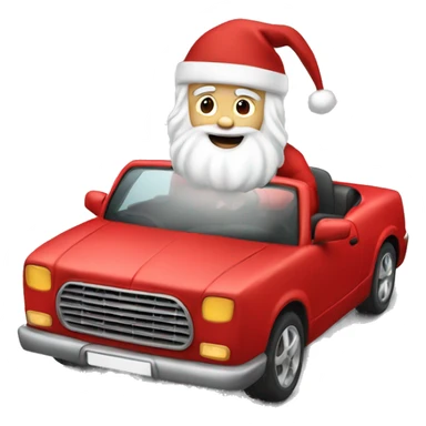White Santa driving a red car  sticker