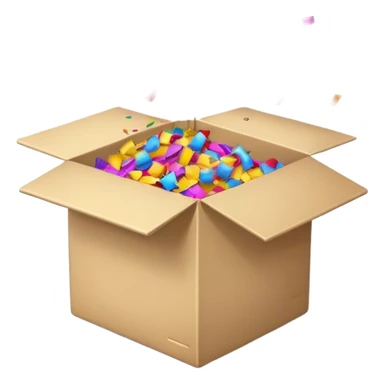 box being opened with confetti shooting out sticker