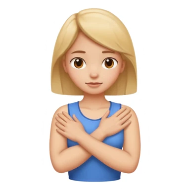 Arms crossed holding neck girl sticker