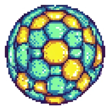 Quaffle ball from Harry Potter's Quidditch in pixel art style sticker