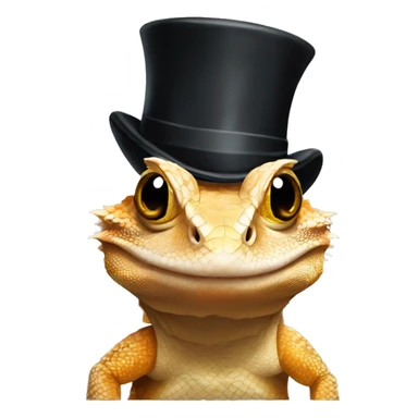 bearded dragon with a top hat sticker
