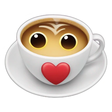 Two cups of coffee hugging with a heart sticker