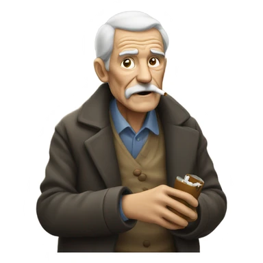 Old man smoking sticker