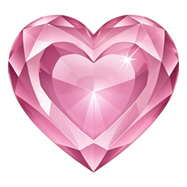 light pink crystal heart sticker