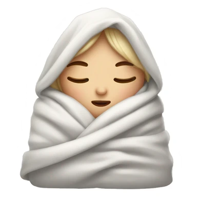 Cozy white girl wrapped in blanket with her eyes closed  sticker