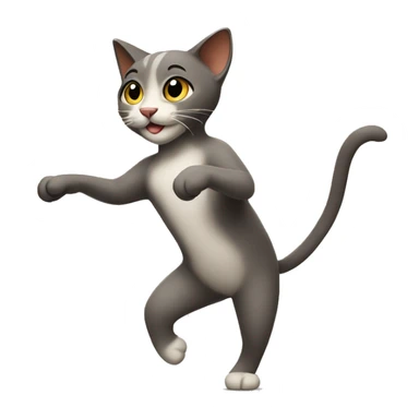 strangely proportioned dancing cat sticker