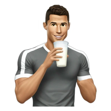 Cristiano Ronaldo drinking milk sticker