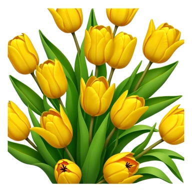 Yellow tulips  sticker