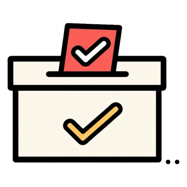 ballot box with checkmark sticker