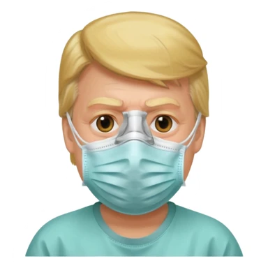 Donald Trump wearing surgical mask sticker