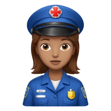 brown hair girl emergency worker sticker