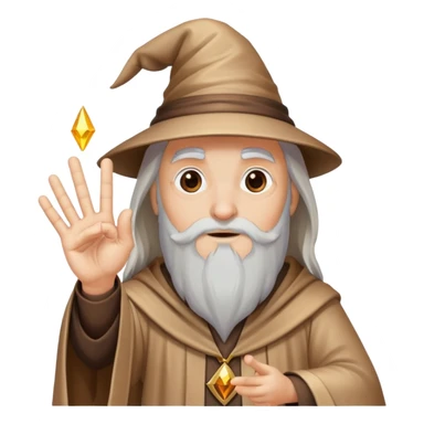 wizard making a stop hand sign sticker