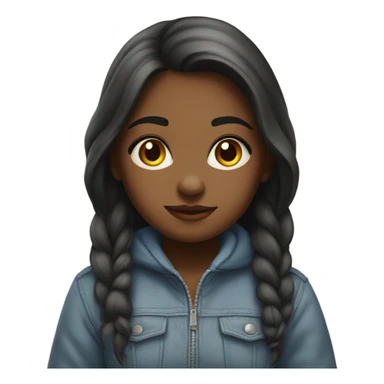 realistic portrait of kneeling girl sticker