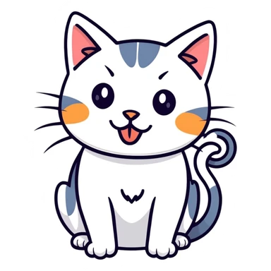 Cat with tongue out sticker