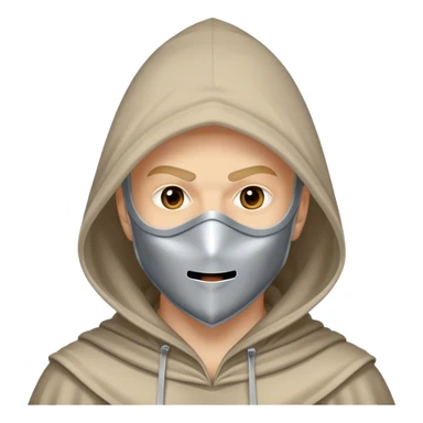 White guy wearing mask and pointy hood sticker