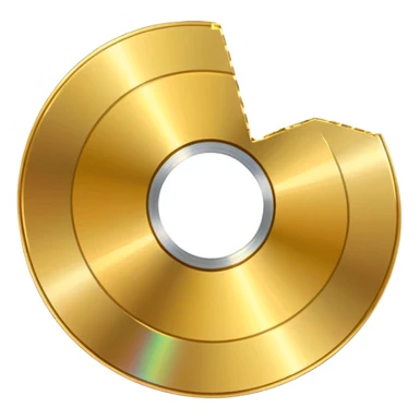 gold CD with a scratch, with a heart shape scratch sticker