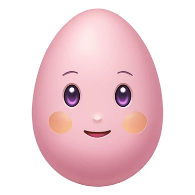 pastel pink egg emoji, , soft glow, simple design, transparent background, twitch emote sticker