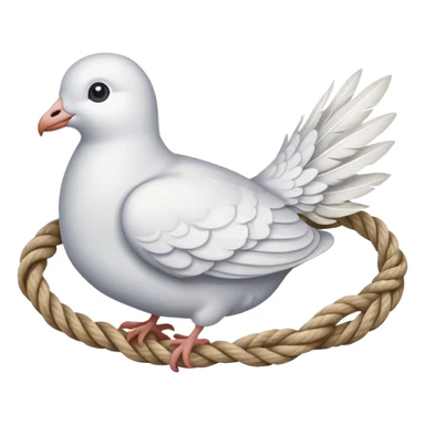 Dove tied with a rope sticker