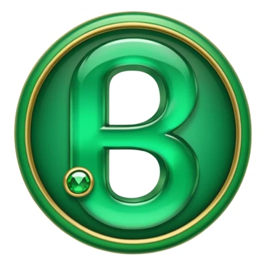 Create a custom emoji badge featuring a stylized, glossy letter “S”. Theme it according to the Emerald rank from League of Legends. Use deep green gemstones, bright emerald glows, and polished metallic framing. Luxurious and clean. sticker