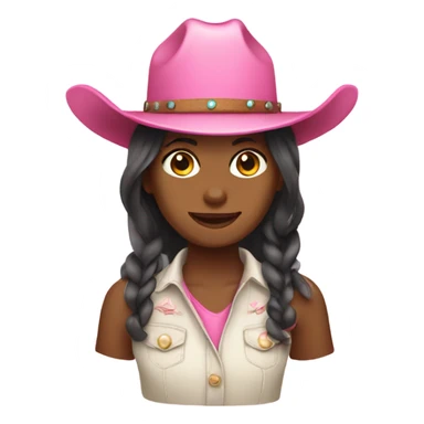 Girl with pink’s cowgirl hat sticker