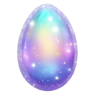 Sparkly glossy Pastel iridescent crystal egg sticker