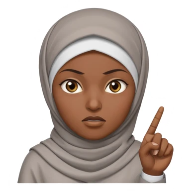 сердитая черная женщина мусульманка показывает рукой в право  sticker