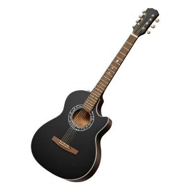 Black guitar with white inside sticker