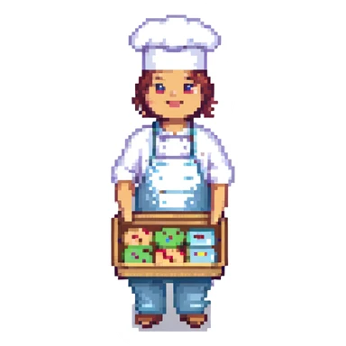 a baker holding a tray of cookies sticker
