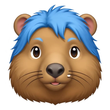 Capybara with blue hair sticker