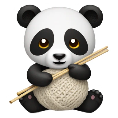 panda doing crochet sticker