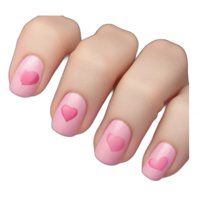 pink heart nails  sticker