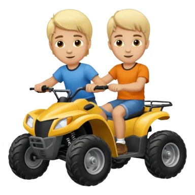 Can you make 2 blonde boys kids riding four wheelers sticker