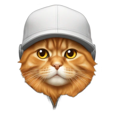 orange persian cat as a rapper sticker