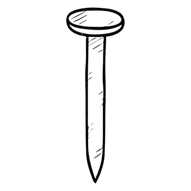 hand drawn outlined metal wall nail icon sticker