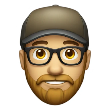 small bearded designer with glasses and a cap sticker