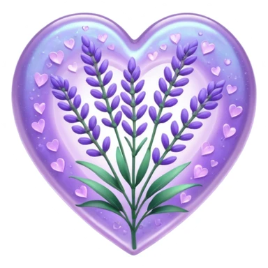 create a holographic lavender plant that wraps around a lavender colored heart sticker