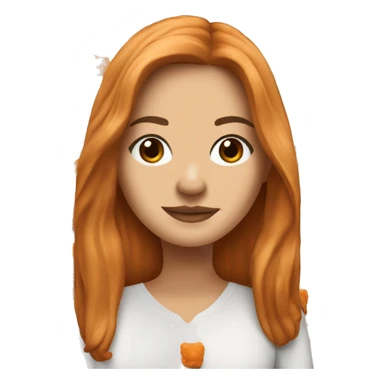 white girl with long brunette hair holding buffalo chicken dip sticker