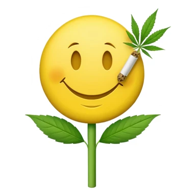 Smiley face with weed joint sticker