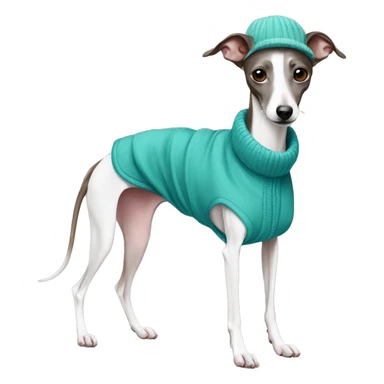 Italian Greyhound with clothes sticker