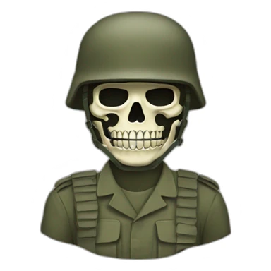 Military in a skeleton mask sticker