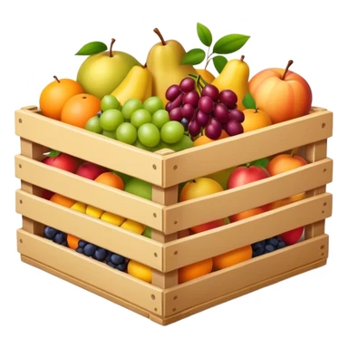 A crate of different fruites sticker