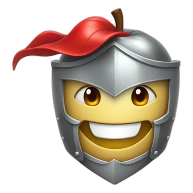 smiling red apple dressed as a knight sticker