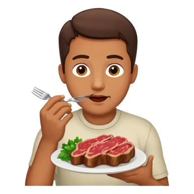Guy eatin meat sticker