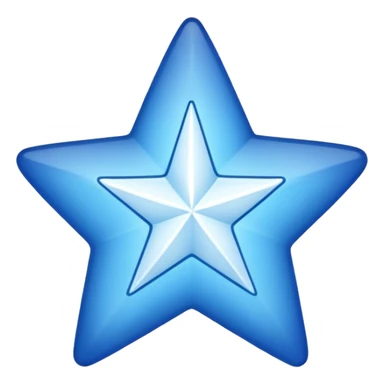 generate an emoji with a white tick in between a blue star having 11 points  sticker