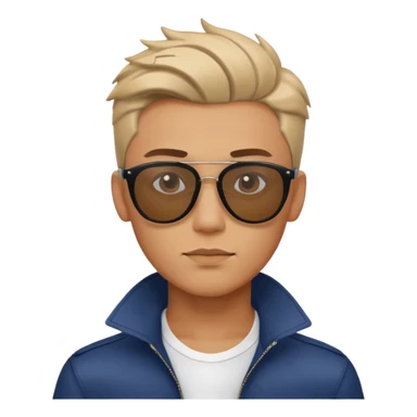 sigma boy, confident young man with sharp jawline, stylish hair, sunglasses, cool expression sticker